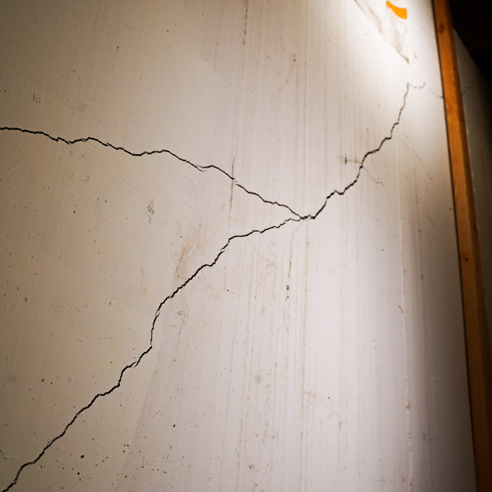 Medium crack on basement wall